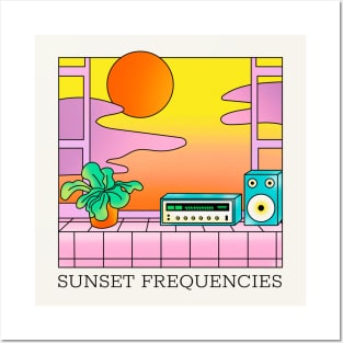 Sunset Frequencies - Modern Retro Style Posters and Art